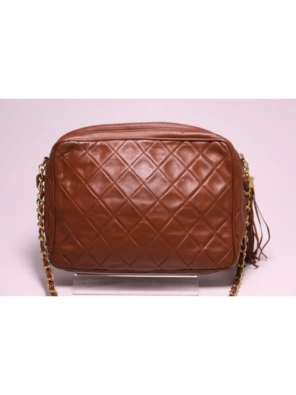 Chanel 0 Quilted Lambskin Chain Shoulder